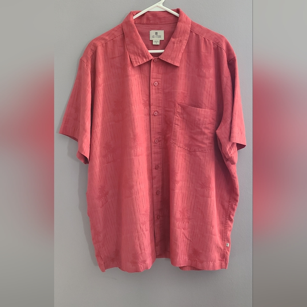 Solitude XL dress‎ shirt casual palm trees mens